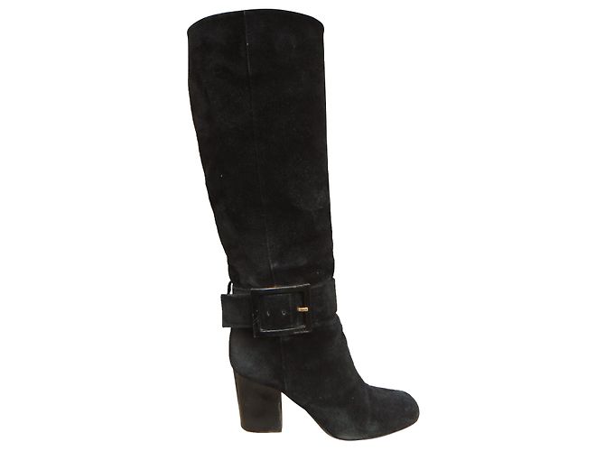 Bottes hautes Gucci en daim noir taille 39