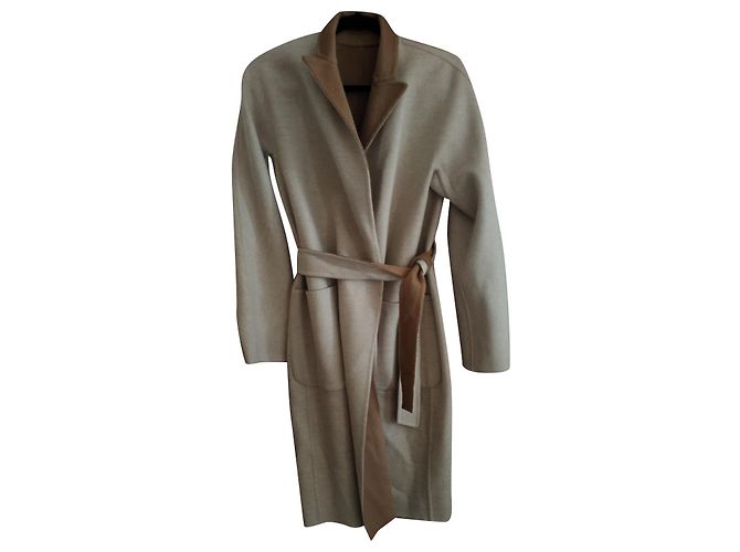 Max Mara Wollmantel Winter Beige Creme Roh