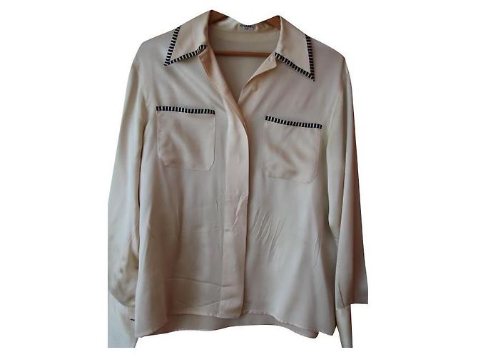 Camicetta Chanel in seta crema Crudo