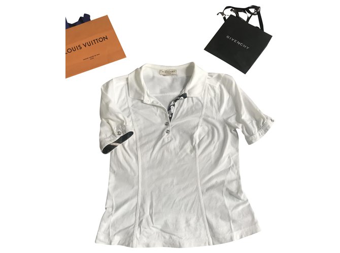 Burberry Tops Silvery White Cotton  ref.281195