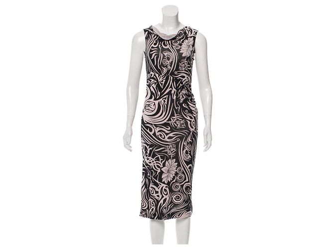 Diane Von Furstenberg Vintage Renel Seidenkleid Schwarz Beige