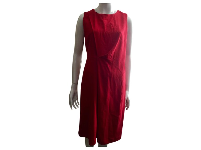 Barbour Leathen Summer Tartan Kleid Rot Polyester Viskose Elasthan  ref.281237