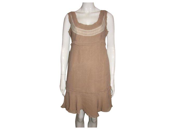 Nacktes Seidenkleid von Temperley London Beige Fleisch