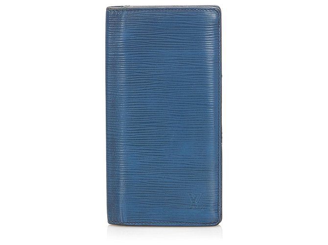 Louis Vuitton Blue Epi leather Brazza Bifold Long Wallet