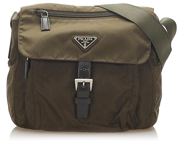 Borsa a tracolla Prada in tessuto marrone