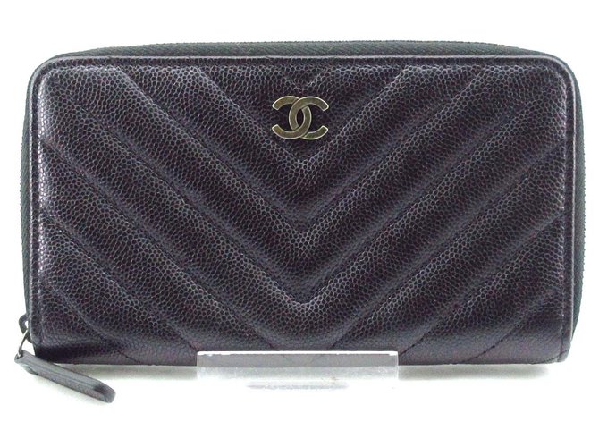 Chanel Geldbörse Schwarz Exotisches Leder  ref.281979