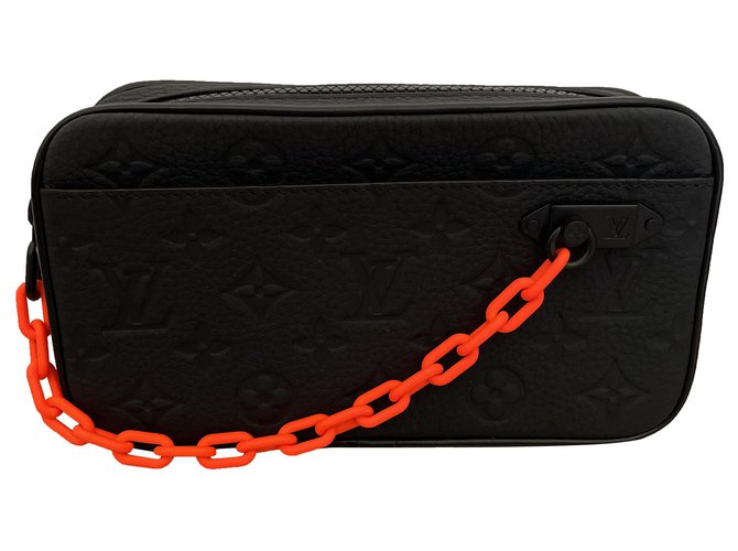 Louis Vuitton Taschen Aktentaschen Schwarz Orange Leder  ref.282242