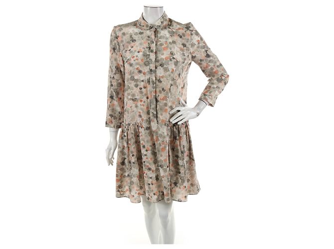 Cacharel Seidenkleid Mehrfarbig Größe M Mehrfarben