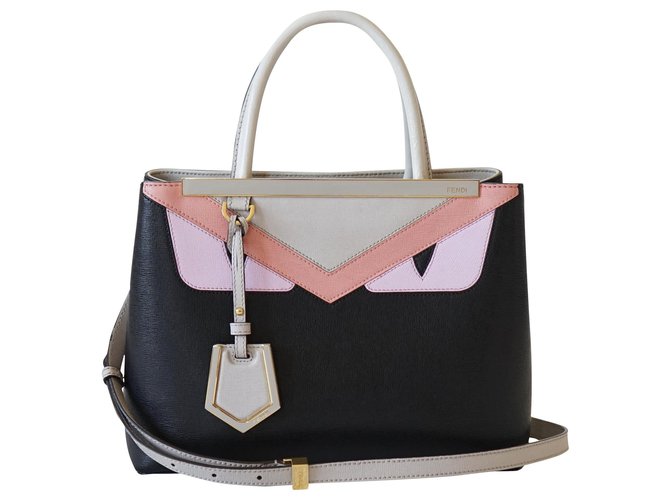 2 Jours Fendi Handbags Black Pink Grey Leather  ref.282266