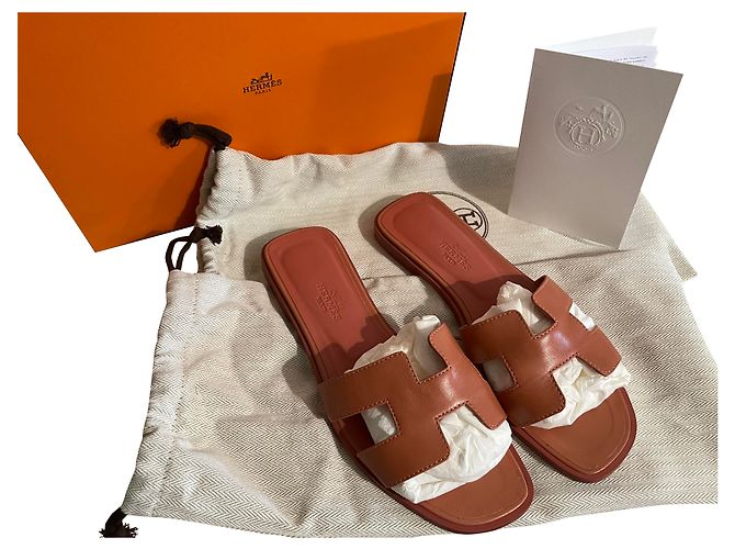 Hermès Oran Mules Pink Leather