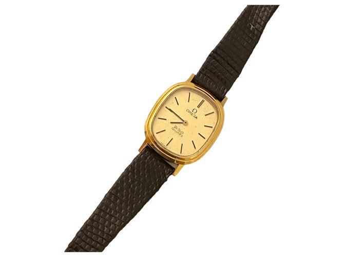 Omega "relógio vintage feminino, Modelo DE VILLE Dourado Banhado a ouro  ref.282334