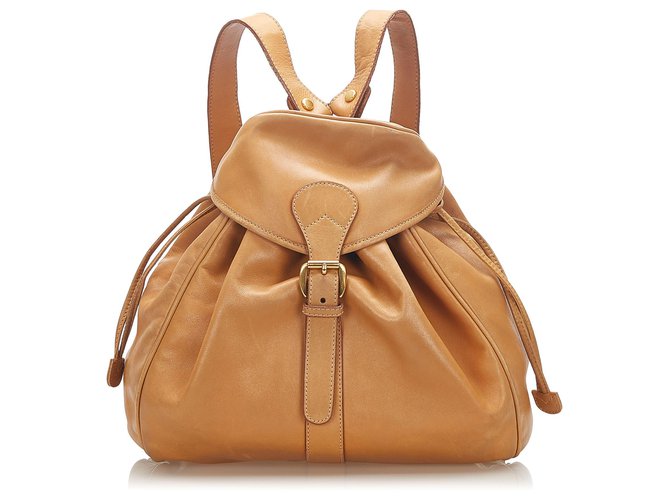 Gucci Brown Leather Backpack Light brown Pony-style calfskin  ref.282393