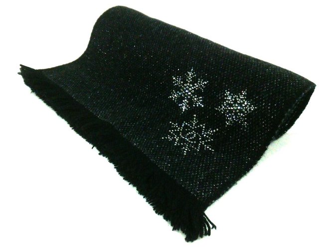 Chanel scarf Black Wool  ref.282429