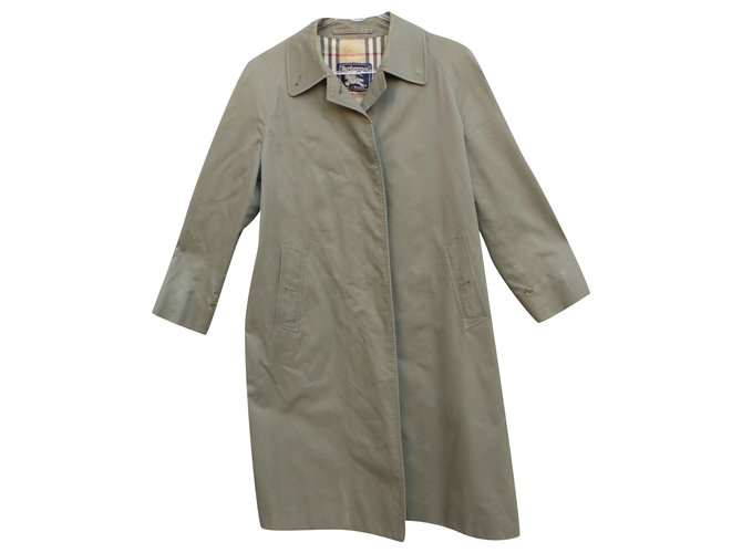Burberry woman raincoat vintage t 40 Khaki Cotton  ref.283232