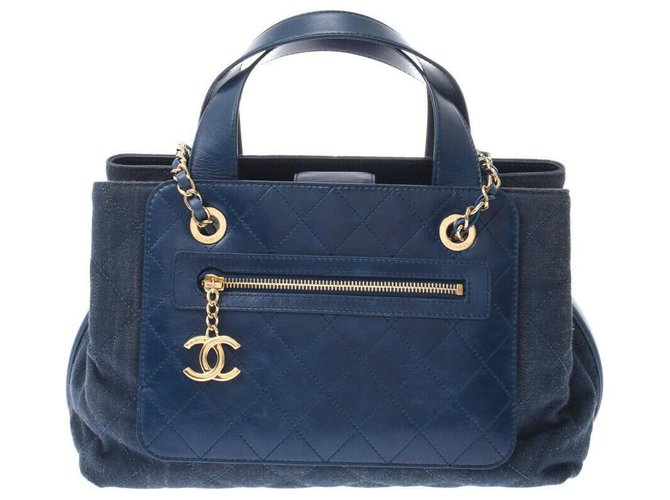 Chanel shoulder bag Blue Denim  ref.283343