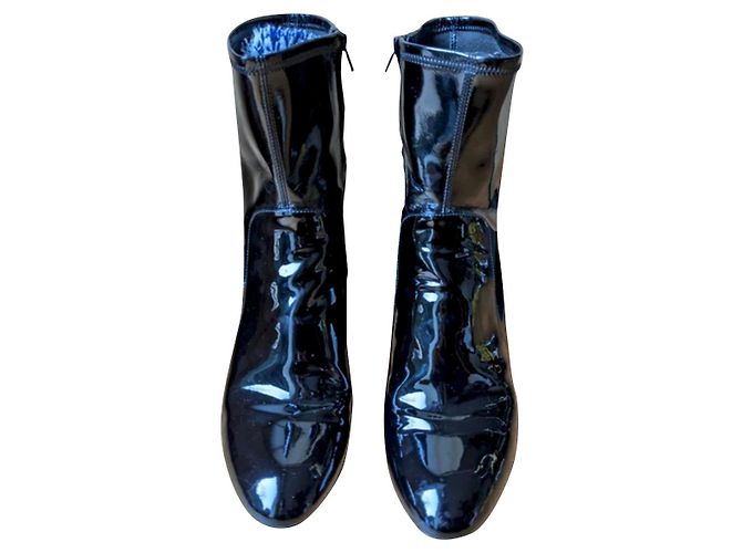 Botines Louis Vuitton Charol Negro