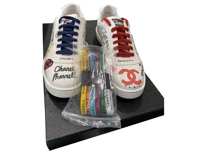 Chanel sneakers Toile Blanc  ref.283490