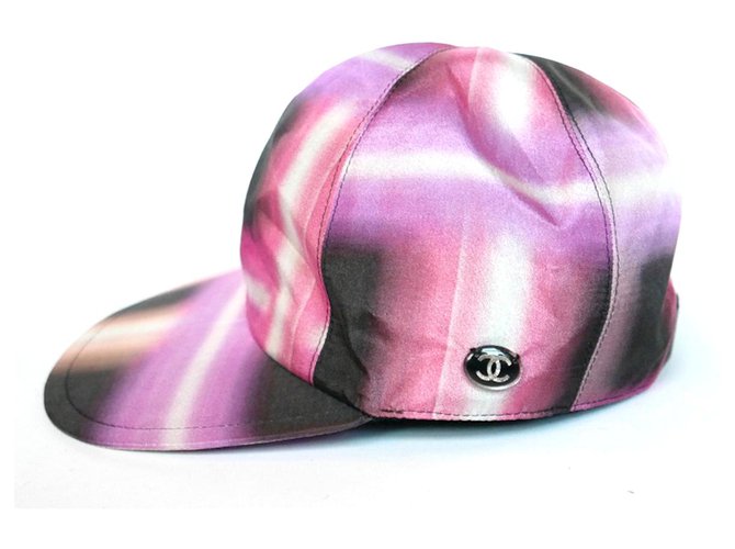 Chanel SS17 Printed Silk Baseball Cap Pink  ref.283491