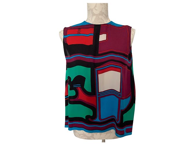 Top smanicato in seta Hermès