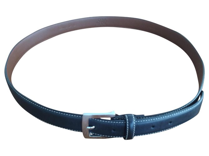 Brook Brothers Belts Black Silvery Leather  ref.283786