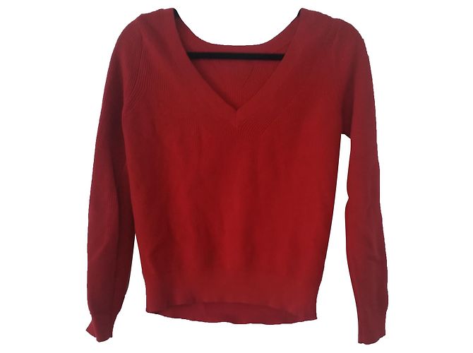 Suéter Zapa de algodão vermelho com decote redondo