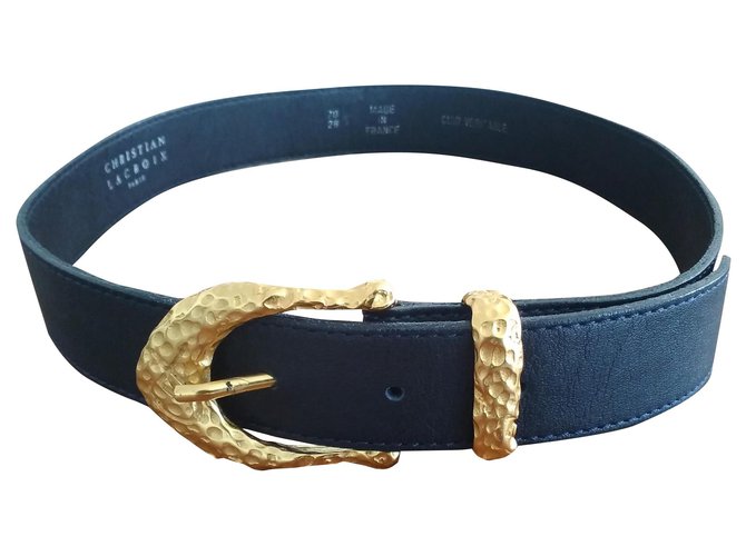 Christian Lacroix Belts Black Golden Leather  ref.283829