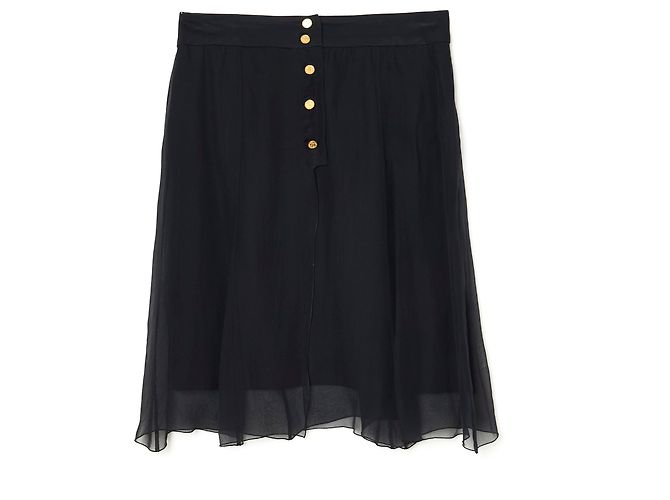 Chanel CHIFFON DI SETA NERO RASO FR36/38