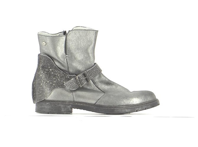 Ikks Ankle Boots / Botas Baixas Cinza Couro  ref.284248