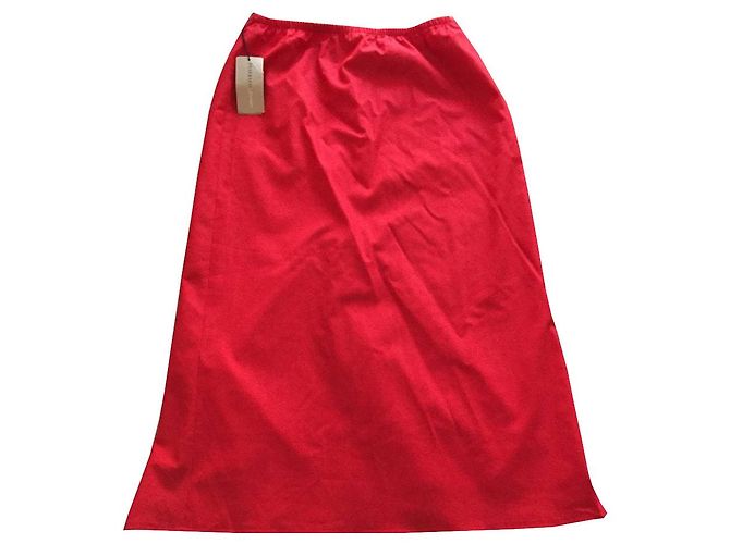 Falda midi roja de lana virgen Peserico