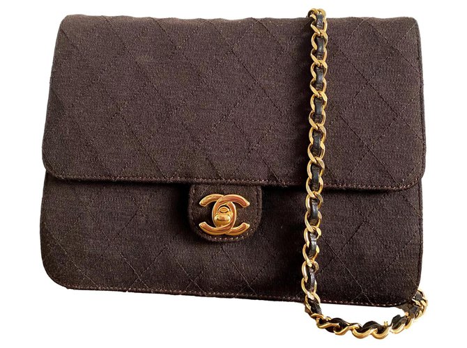 Chanel Handbags Brown Cloth  ref.283839