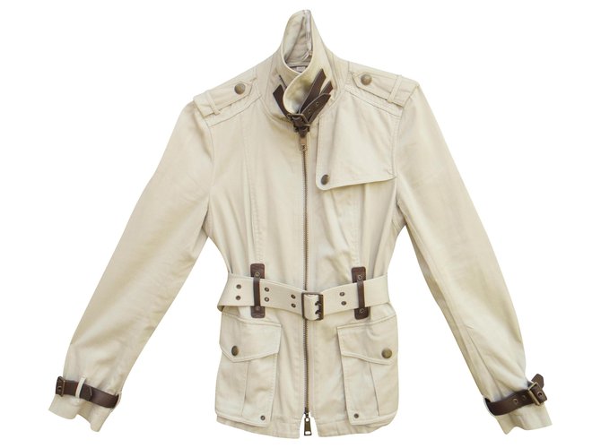 Burberry Brit Buberry t jacket 36 / 38 Beige Cotton Elastane  ref.283961