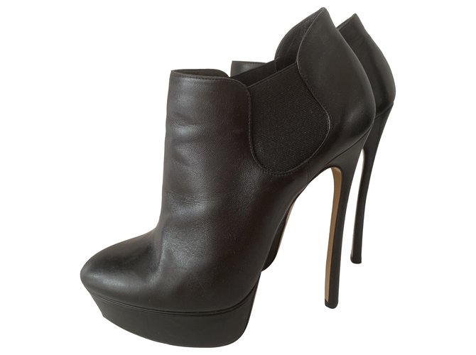 Casadei Ankle Boots Black Leather  ref.283995