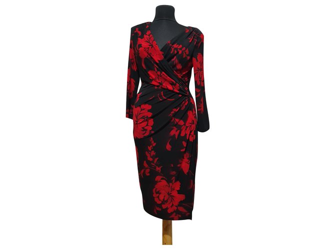 Ralph Lauren Dresses Black Red Multiple colors Polyester Elastane  ref.284045