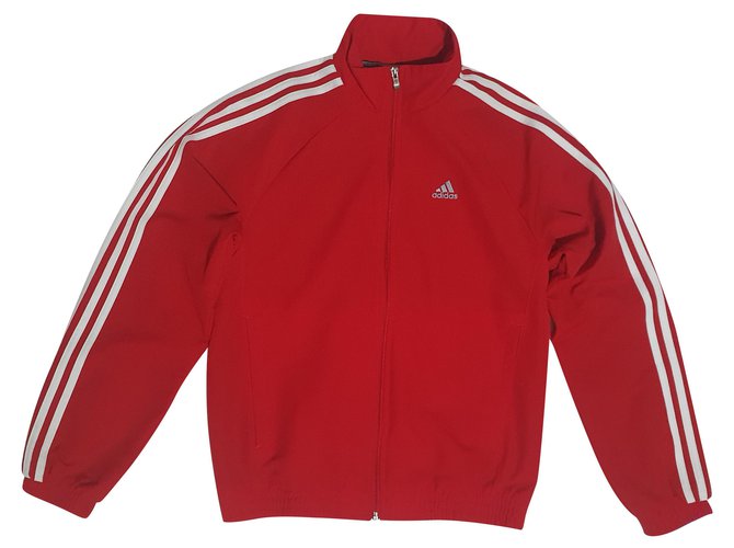 Adidas Giacche blazer Bianco Rosso Poliestere  ref.284072