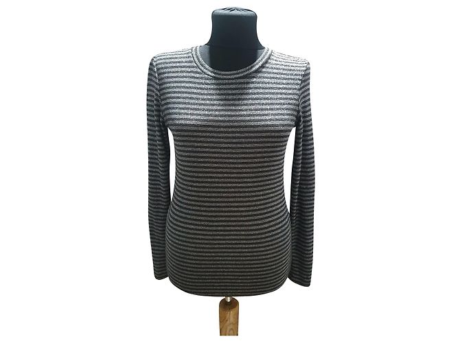 Camicetta a righe argentate Mads Norgaard Argento Grigio
