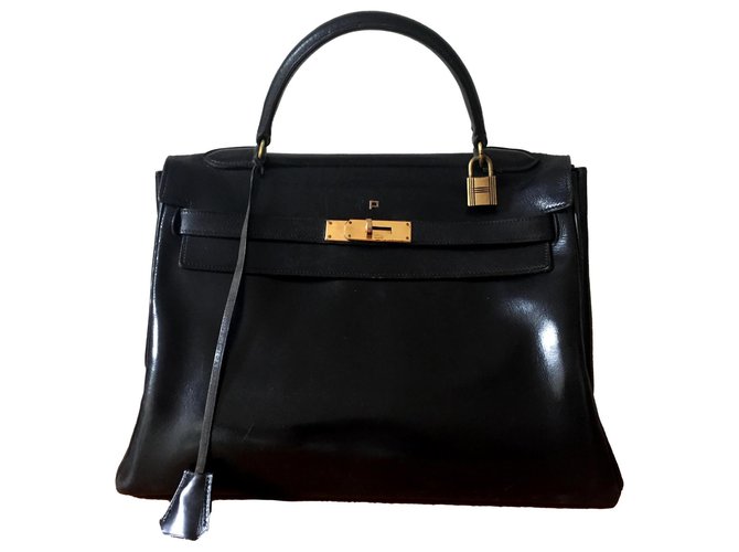 Hermès Kelly bag 32 Hermes Black Leather  ref.284190