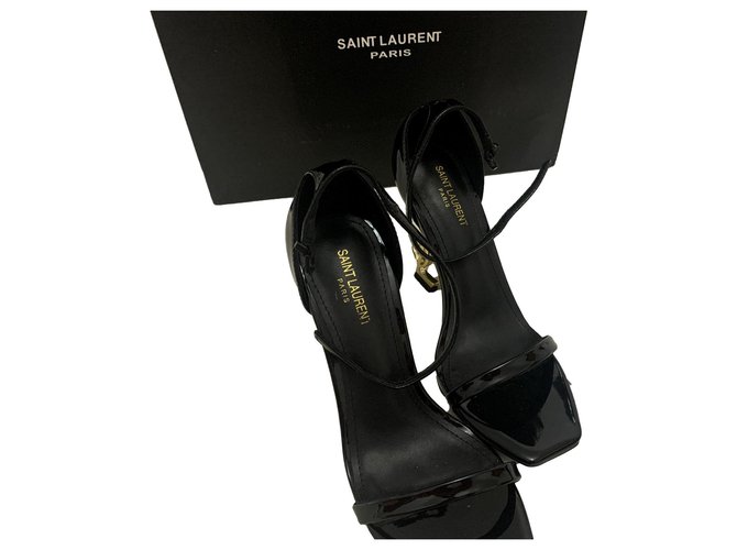 Sandalo Yves Saint Laurent - Tam.37 Nero Vernice  ref.284415