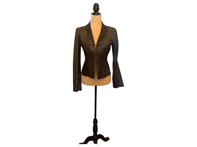 Chanel Lederjacke Braun