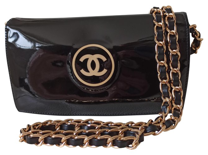 Chanel borse, portafogli, casi Nero Pelle verniciata  ref.284462