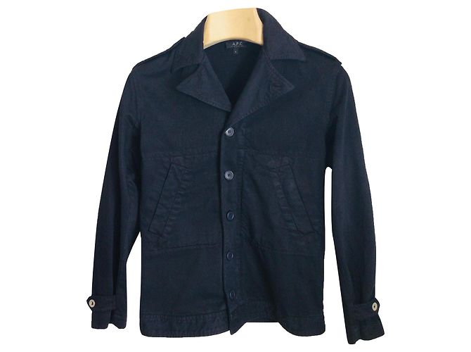Apc Schwarze Bikerjacke aus Baumwolle