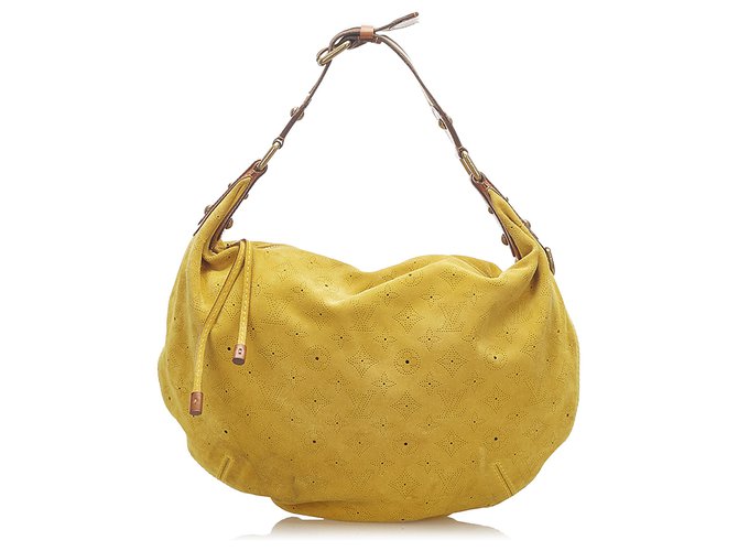 Louis Vuitton Yellow Monogram Onatah Perforated Suede Shoulder Bag