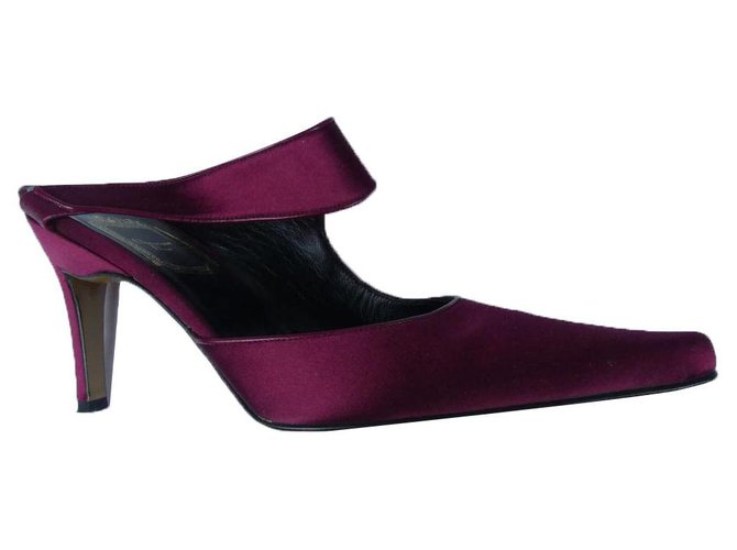 Zapatos de salón DIOR en raso frambuesa Púrpura Fucsia Cuero Satén  ref.284683