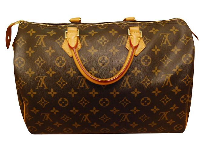 Louis Vuitton Speedy 35 Bolsa de mão em couro marrom