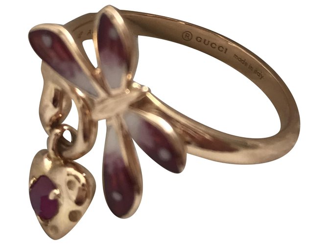 Gucci Flora ring Gold hardware Pink gold  ref.284705