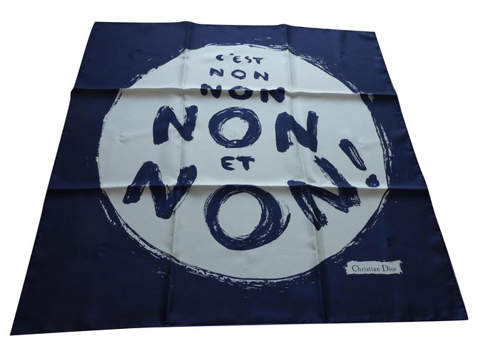christian dior square "IT IS NO . NO AND NO silk 65cms new box  ref.284755