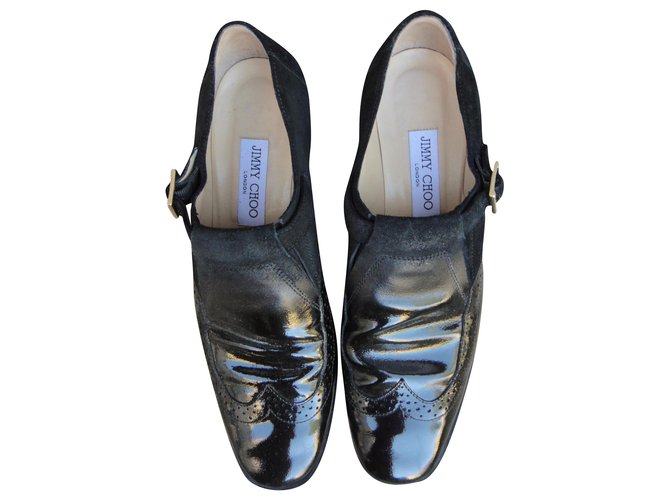 Jimmy choo p fivela sotaque 39,5 Preto Camurça  ref.284763