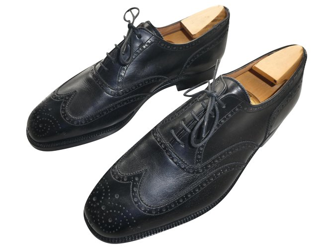 richelieu jm weston vintage size 8E shoe tree provided Black Leather  ref.284766