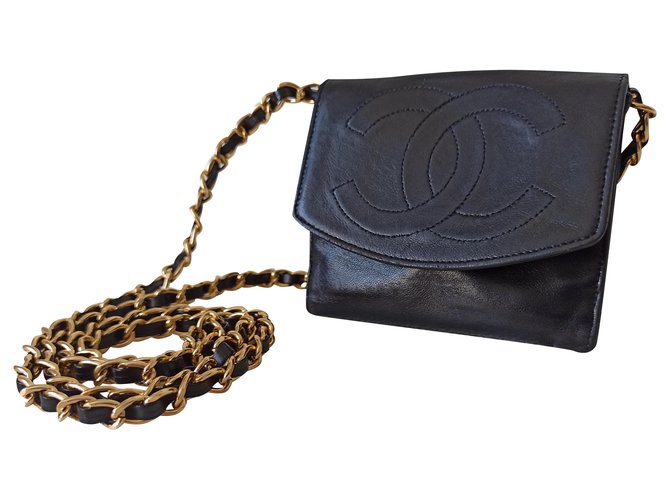 Chanel Wallets Black Leather  ref.284779