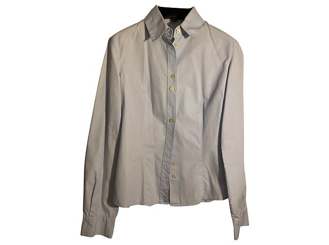 Camicia aderente Louis Vuitton in cotone azzurro Blu chiaro