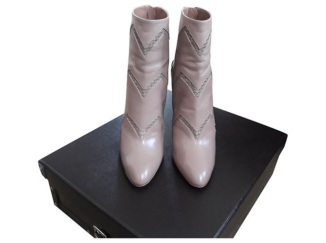 Alaïa Leder Stiefeletten Flesh Fleisch